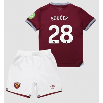 Billige Fotballdrakt West Ham United Tomas Soucek #28 Replika Hjemmedraktsett Barn 2025-26 Kortermet (med bukser)